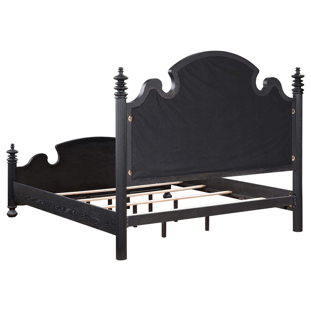 Juego de dormitorio Celina de 4 piezas color negro para cama tamaño queen