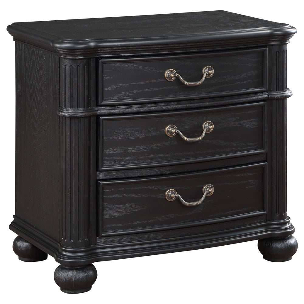 Juego de dormitorio Celina de 4 piezas color negro para cama tamaño queen