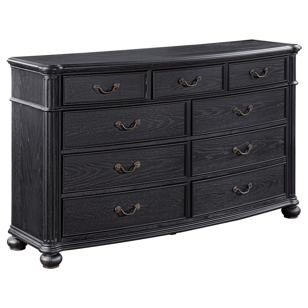Juego de dormitorio Celina de 4 piezas color negro para cama tamaño queen