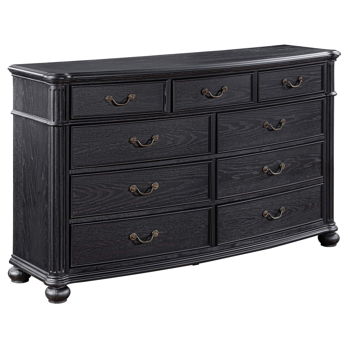 Juego de dormitorio Celina de 4 piezas color negro para cama tamaño queen