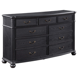 Juego de dormitorio Celina de 4 piezas color negro para cama tamaño queen