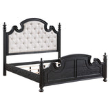 Juego de dormitorio Celina Queen de 5 piezas, color negro