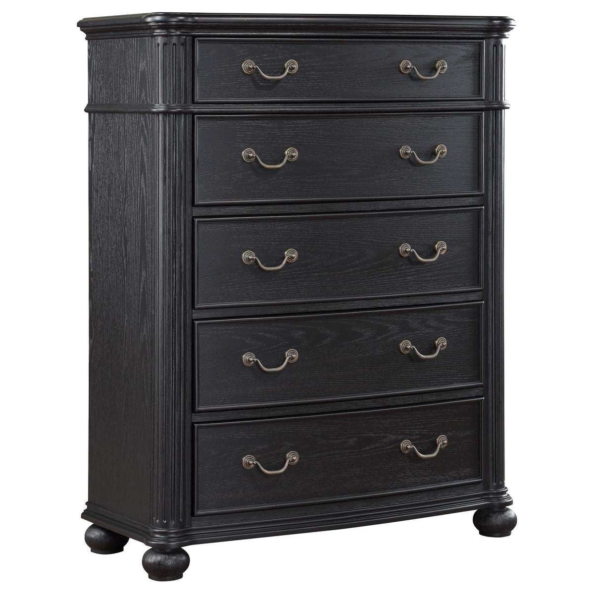 Juego de dormitorio Celina Queen de 5 piezas, color negro