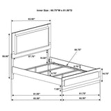 Cama Queen con panel LED de madera de alcaravea, color blanco