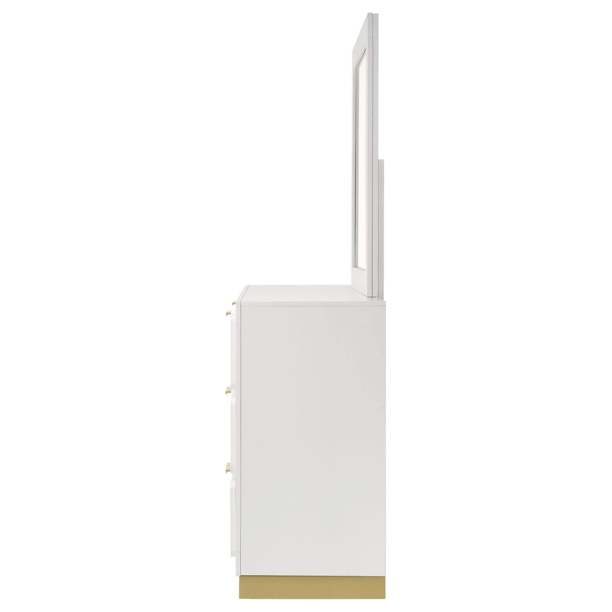 Cómoda Caraway de 6 cajones con espejo blanca