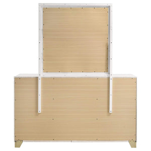 Cómoda Caraway de 6 cajones con espejo blanca