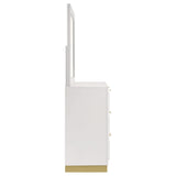 Cómoda Caraway de 6 cajones con espejo blanca