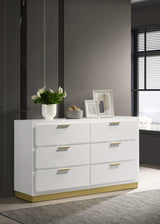 Cómoda Caraway de 6 cajones blanca