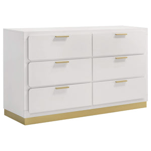 Cómoda Caraway de 6 cajones blanca