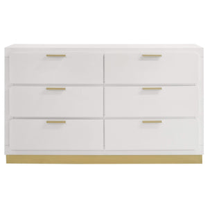 Cómoda Caraway de 6 cajones blanca