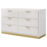 Cómoda Caraway de 6 cajones blanca