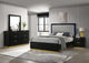Juego de dormitorio Caraway de 4 piezas Eastern King, color negro