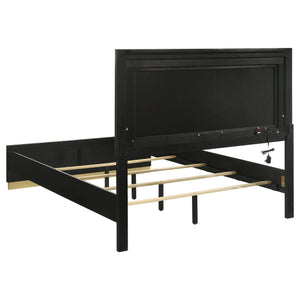 Juego de dormitorio Caraway de 4 piezas Eastern King, color negro