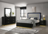 Juego de dormitorio California King de 4 piezas Caraway, color negro