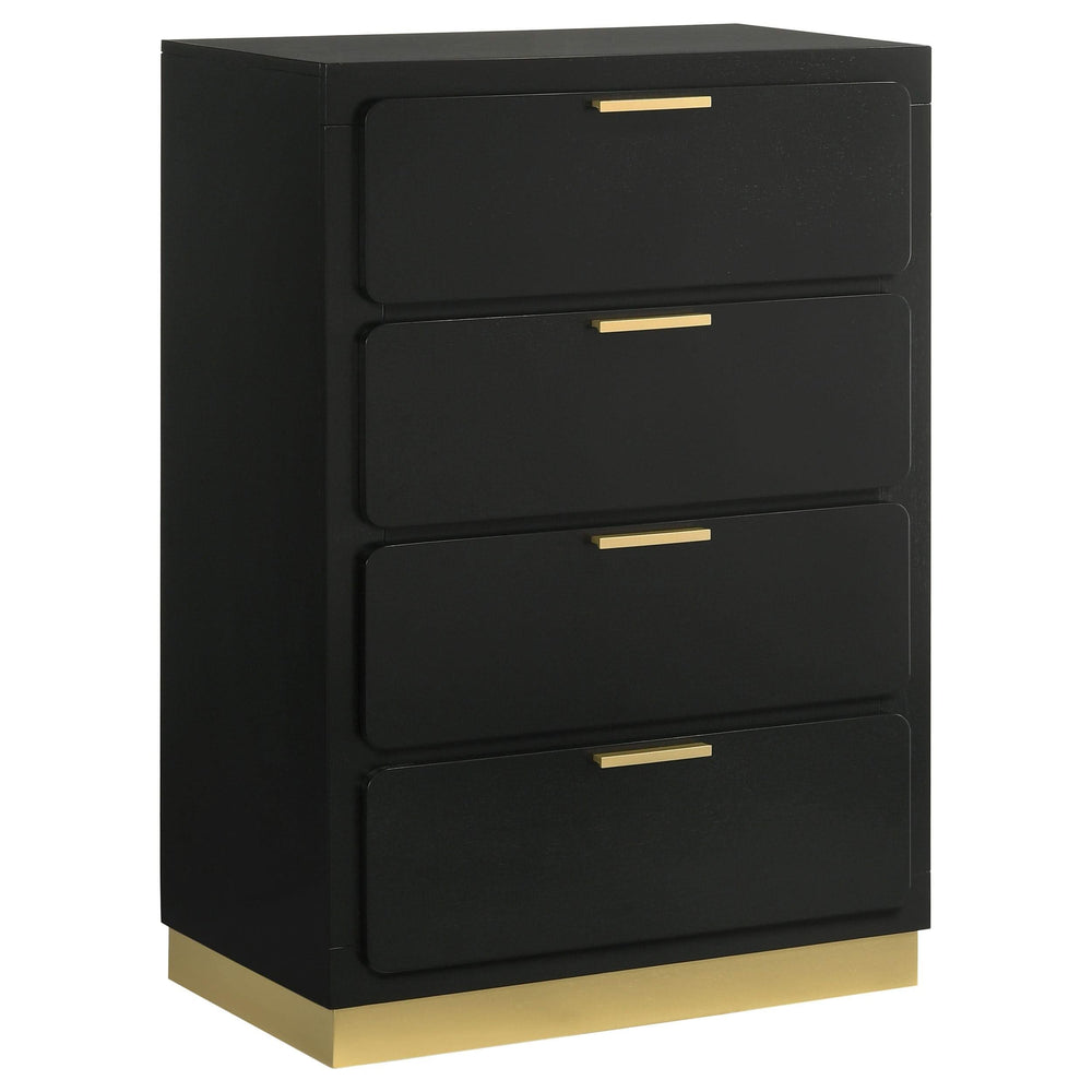 Juego de dormitorio Caraway de 5 piezas, color negro, tamaño queen