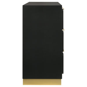Cómoda Caraway de 6 cajones negra