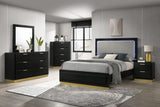 Cómoda Caraway de 6 cajones negra