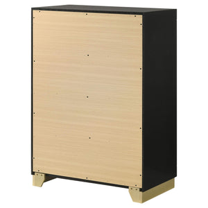 Cómoda de dormitorio Caraway de 4 cajones, color negro