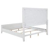 Juego de dormitorio Marielle de 5 piezas con cama tamaño king en color blanco desgastado