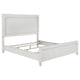 Cama Marielle Eastern King con paneles tapizados en blanco desgastado