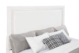 Cama Marielle Eastern King con paneles tapizados en blanco desgastado