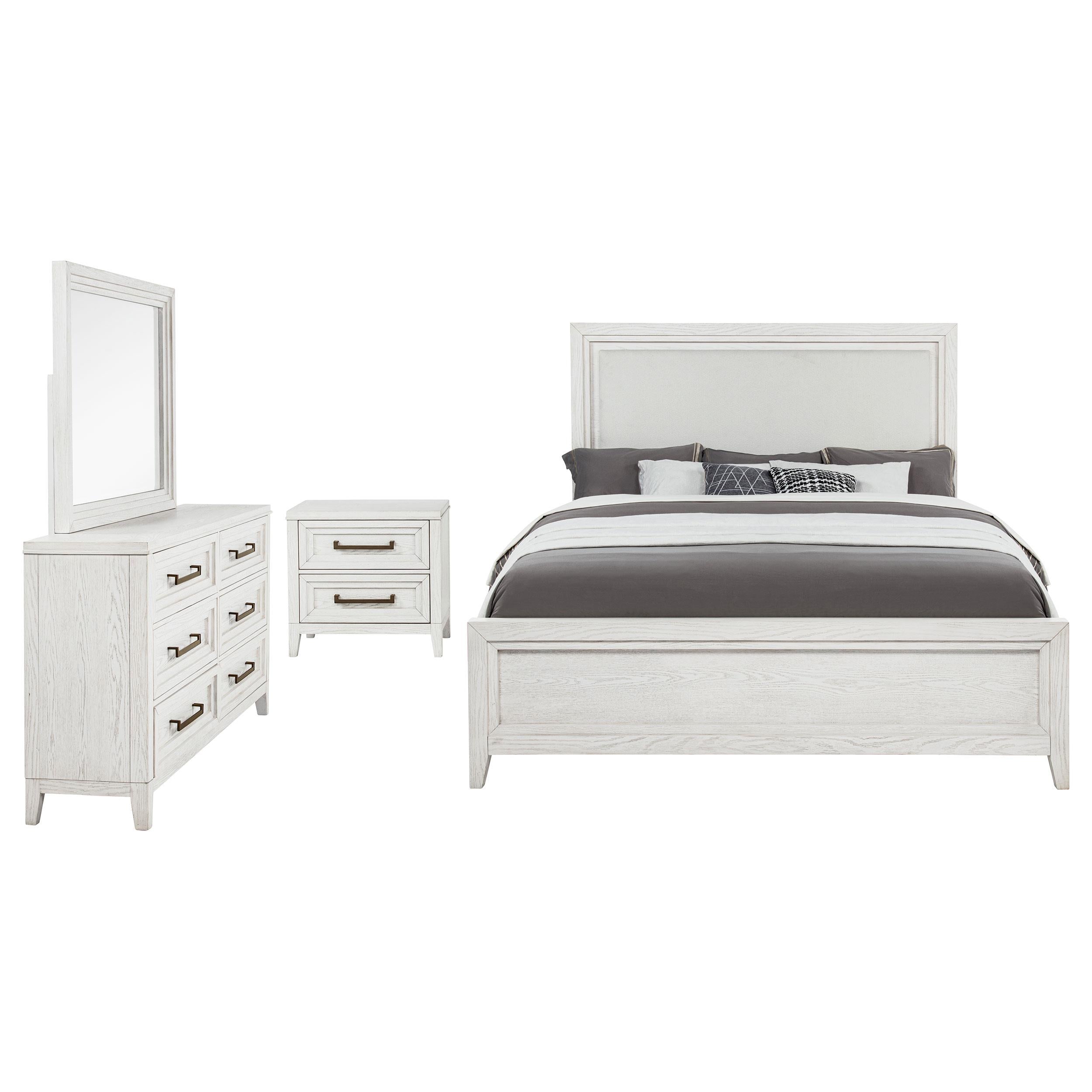 Marielle 4-piece Cal King Bedroom Set Distressed White