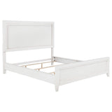Juego de dormitorio Marielle de 5 piezas Cal King en blanco desgastado