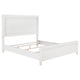 Cama tapizada Marielle California King con paneles en blanco desgastado