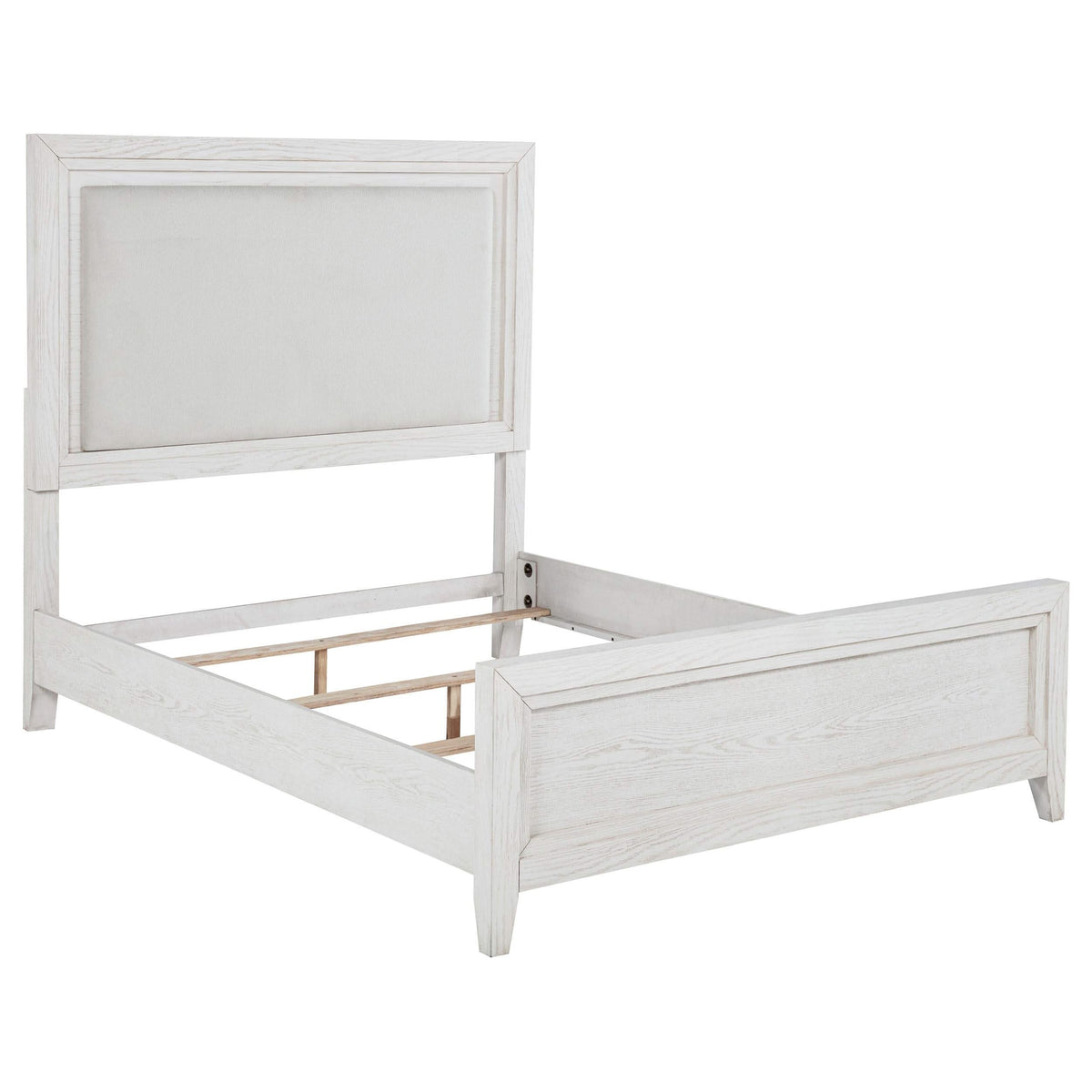 Juego de dormitorio Marielle de 5 piezas tamaño Queen en blanco desgastado