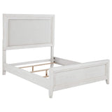 Juego de dormitorio Marielle de 5 piezas tamaño Queen en blanco desgastado