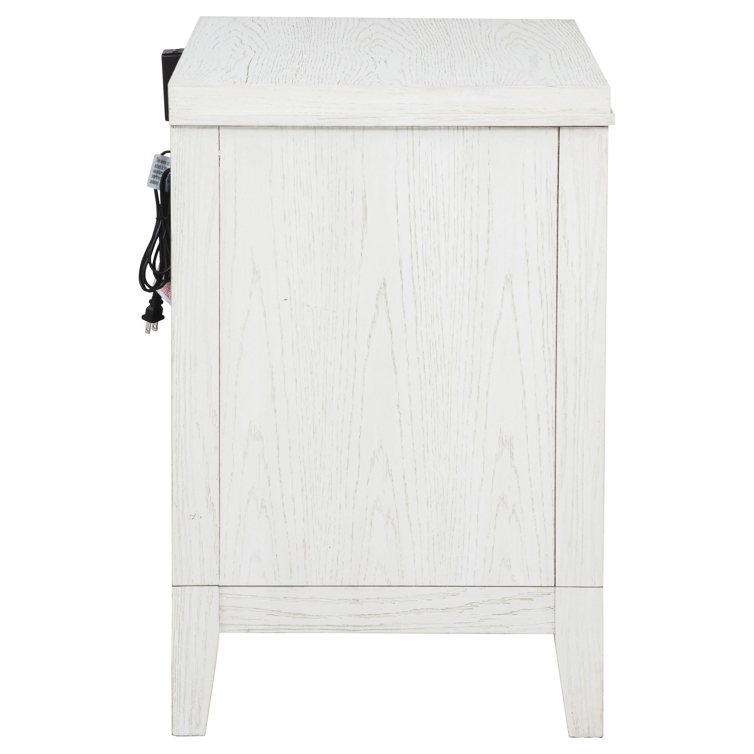 Marielle 2-drawer Nightstand Bedside Table Distressed White