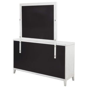 Marielle 6-drawer Dresser with Mirror Distressed White