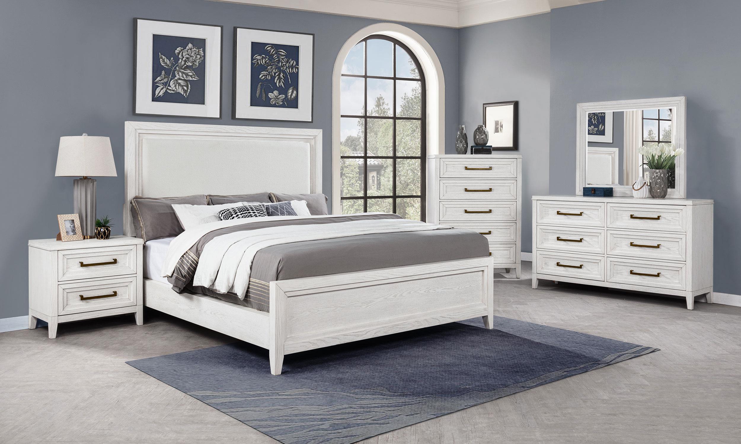 Marielle Dresser Mirror Distressed White