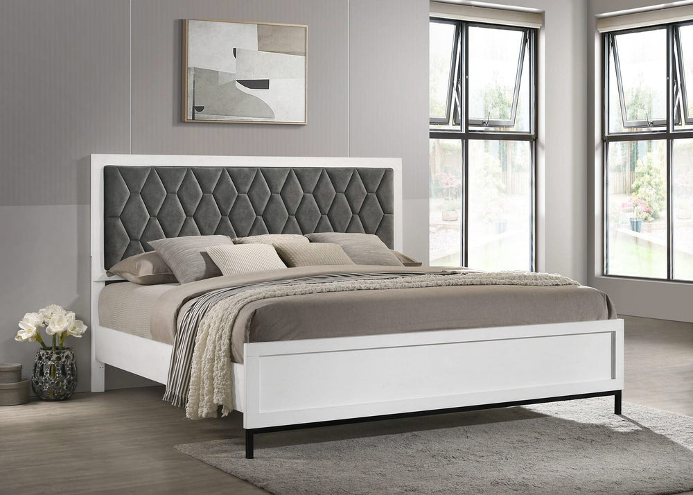 Cama tapizada Sonora Eastern King blanca
