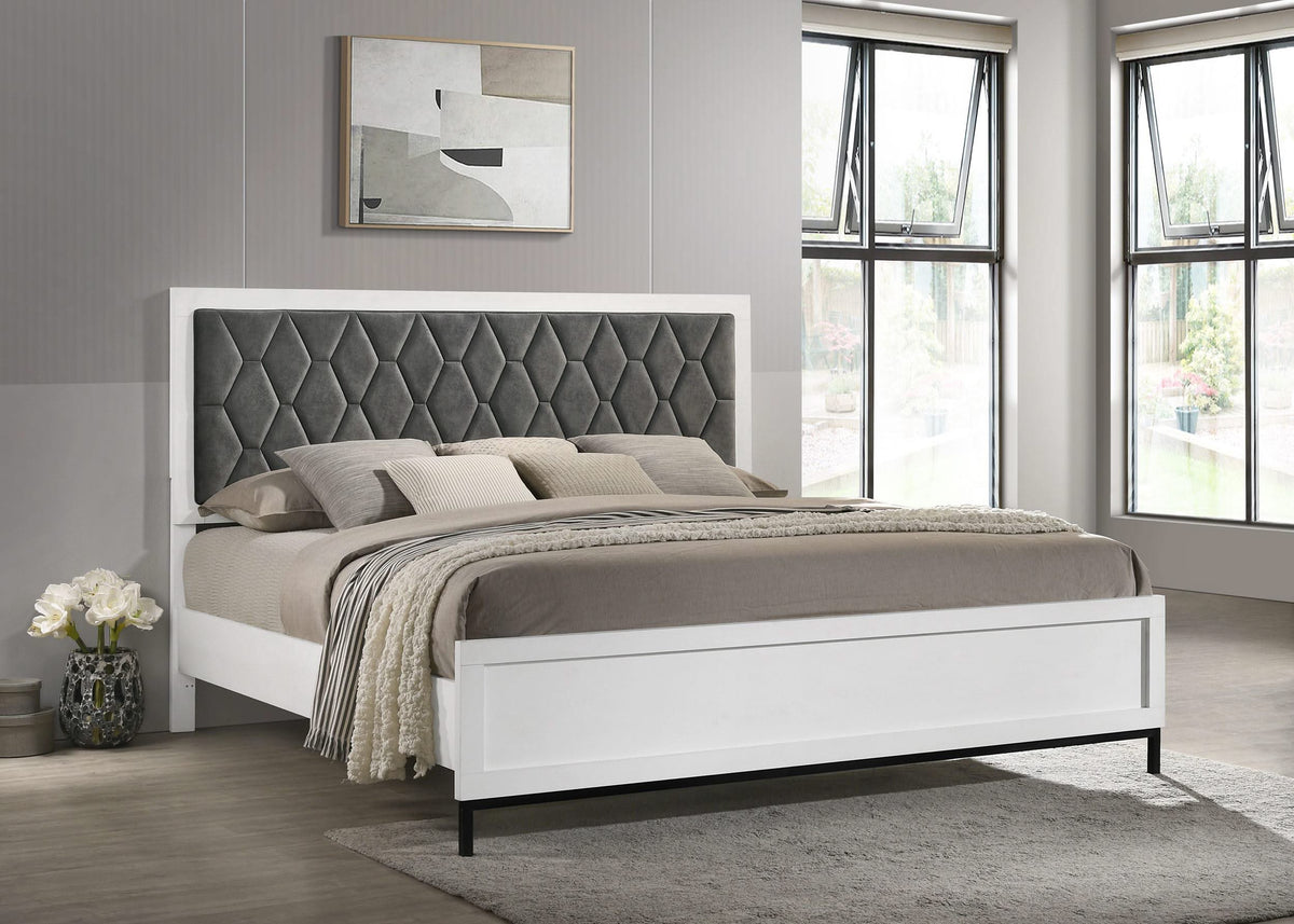 Cama tapizada Sonora Eastern King blanca