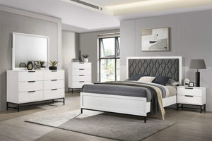 Cama tapizada Sonora Eastern King blanca