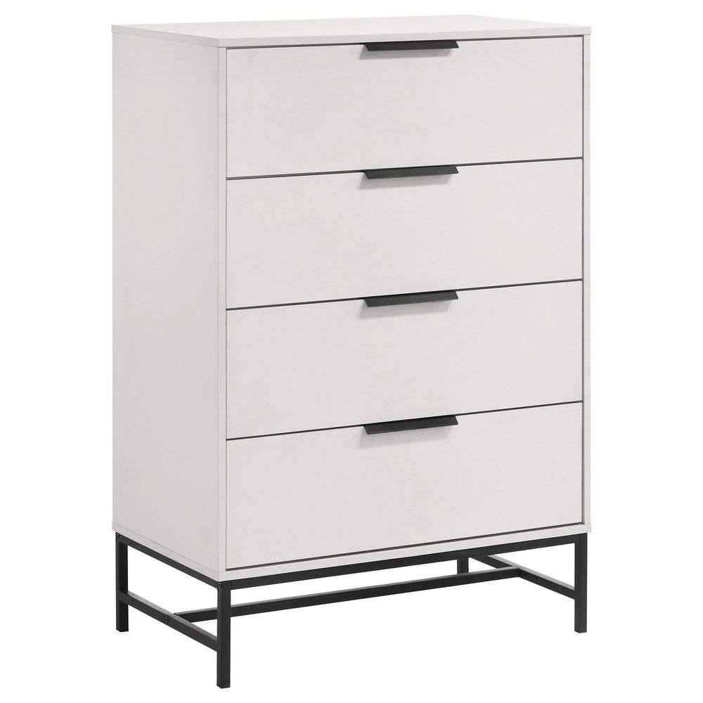Cómoda de dormitorio Sonora de 4 cajones blanca
