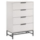 Cómoda de dormitorio Sonora de 4 cajones blanca