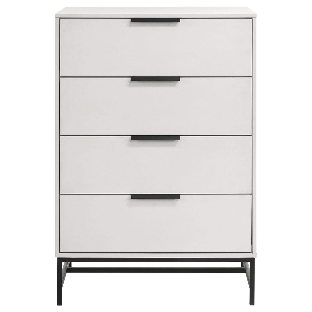 Cómoda de dormitorio Sonora de 4 cajones blanca