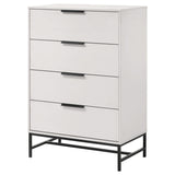 Cómoda de dormitorio Sonora de 4 cajones blanca