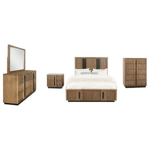 Juego de dormitorio Terrace Queen de 5 piezas en color marrón ceniza