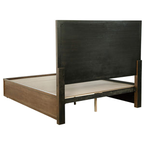 Cama Queen con dos cajones y espacio de almacenamiento en color marrón ceniza