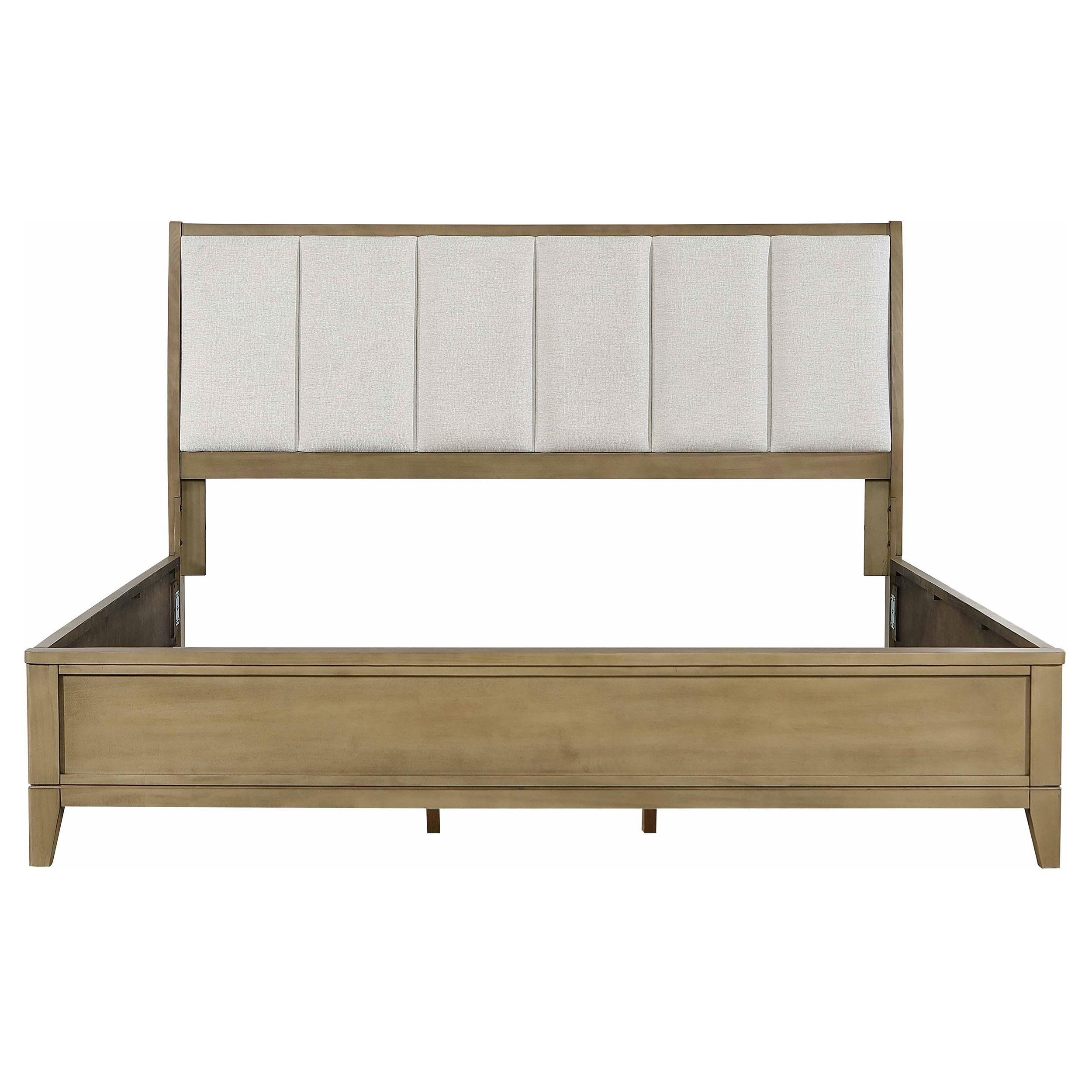 Granada Upholstered Eastern King Panel Bed Natural Pine