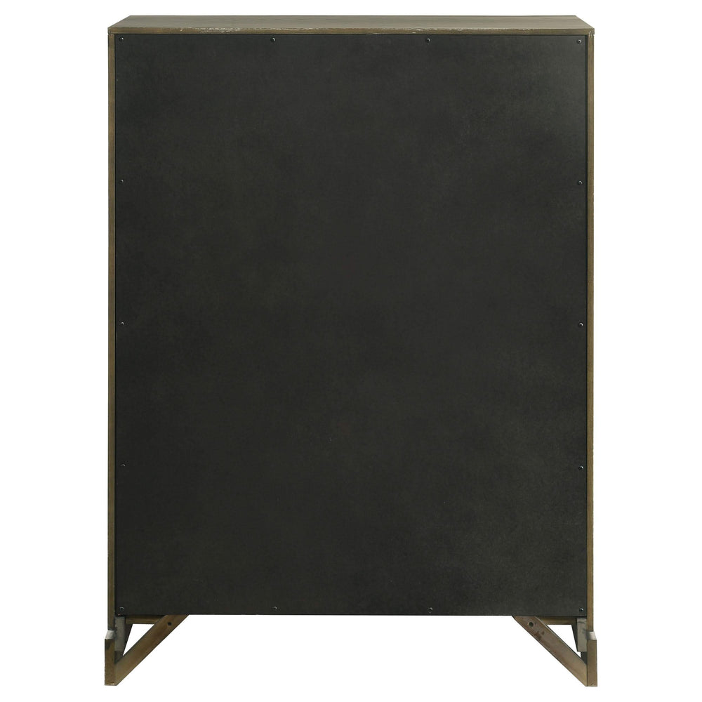 Cómoda de dormitorio Gran Park de 5 cajones en color cacao oscuro