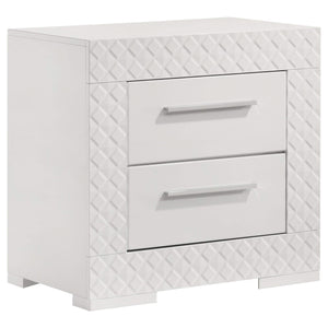 Juego de dormitorio Ives de 5 piezas tamaño Queen, blanco de alto brillo