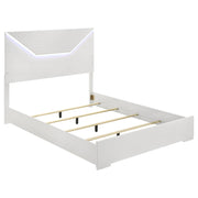 Ives Queen Panel Bed LED Headboard White High Gloss