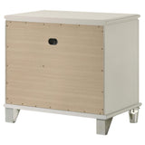 Mesita de noche Olivia de 2 cajones en blanco perla