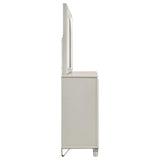 Cómoda Olivia de 6 cajones y espejo LED blanco perla