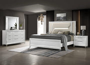 Juego de dormitorio Marmore de 4 piezas Eastern King, blanco