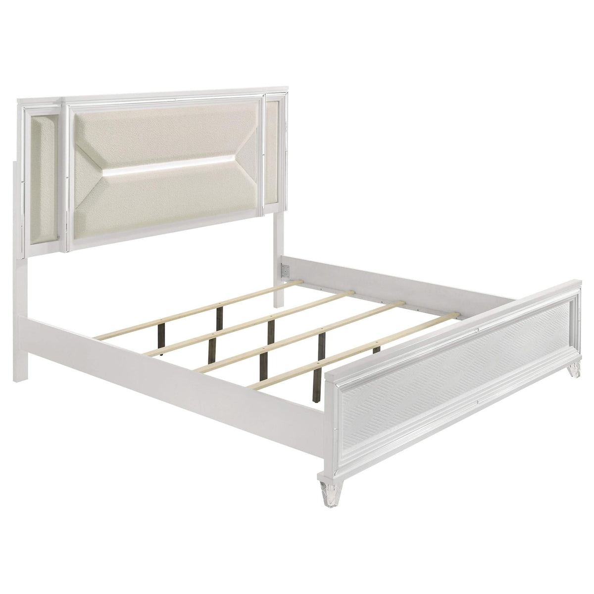 Juego de dormitorio Marmore de 5 piezas Eastern King, blanco